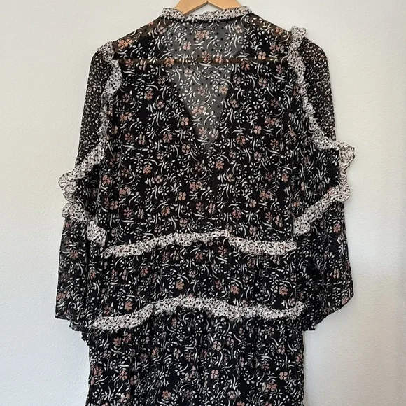 Ulla Johnson Essie dress in Noir size 2 Black and White Floral Blouse - Picture 10 of 10